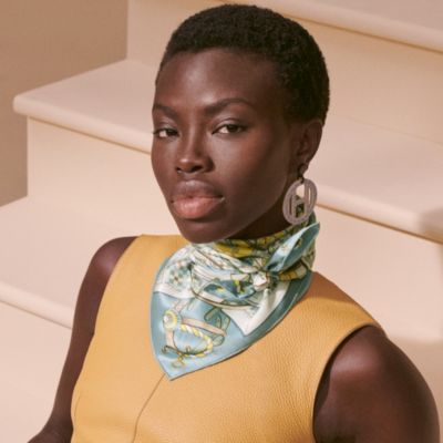 カレ 70 - ブルー - レディス, スカーフ、ショール＆マフラー